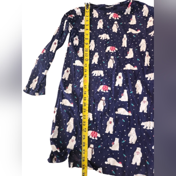 Lot Of Two Girls Nightgowns Navy Blue Clouds Polar Bears Cotton European 10-12 - Picture 4 of 9